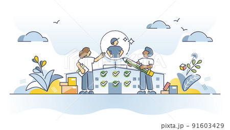 Supplier relationship management or SRM to analyze vendors outline concept Supplier relationship management or SRM to analyze vendors outline concept 91603429