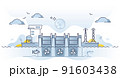 Tidal energy plant and electricity production using waves outline concept Tidal energy plant and electricity production using waves outline concept 91603438