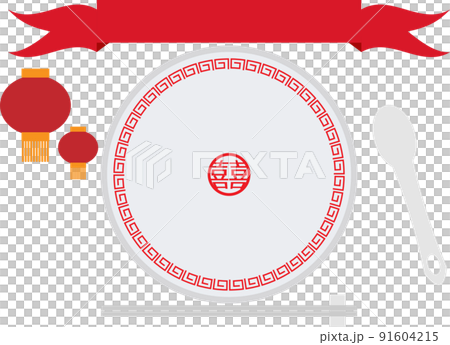 Illustration of a frame like the logo mark of the Chinese fair 91604215