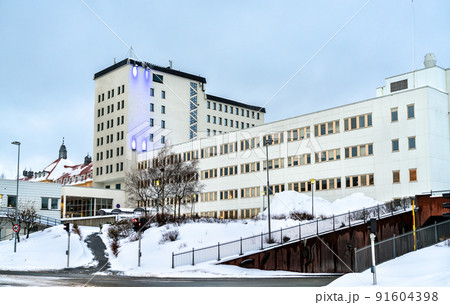 Troms County Administration in Tromso, North Norway, in winter Troms County Administration in Tromso, North Norway, in winter 91604398