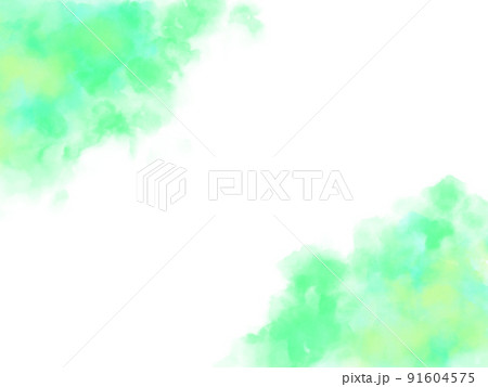 緑色の水彩風素材 緑色の水彩風素材 91604575