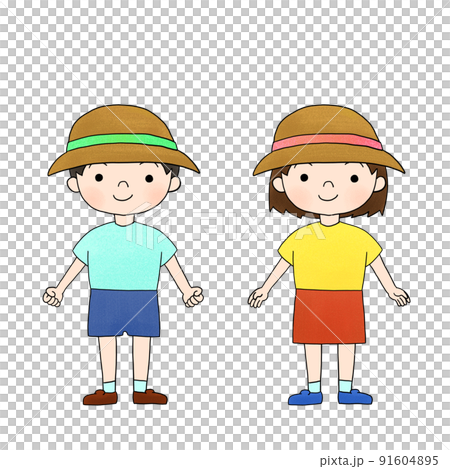 夏の子供のイラストのイラスト素材