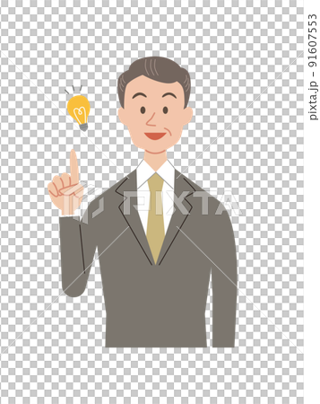 舉起食指並激發靈感的中間商人 91607553