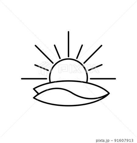 Surfing black line icon isolated vector illustration 91607913