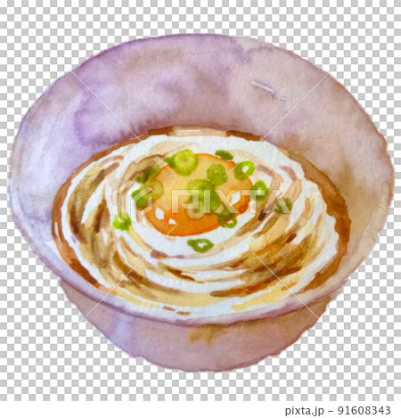 釜玉うとん　手描き水彩 91608343