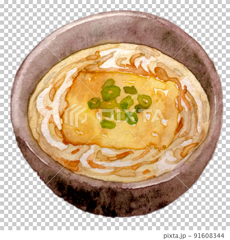 きつねうどん　手描き水彩 91608344