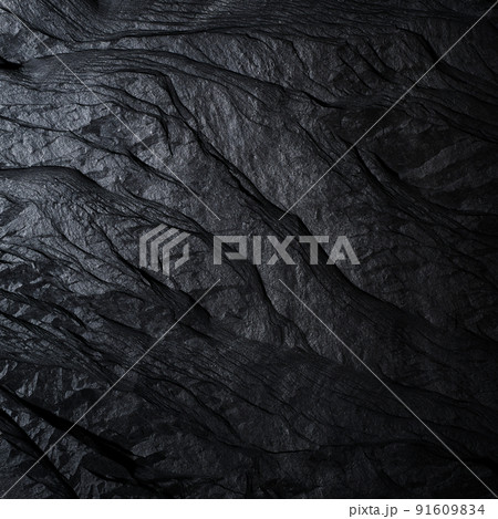 黒いスレートストーンのテクスチャ　クローズアップ 91609834