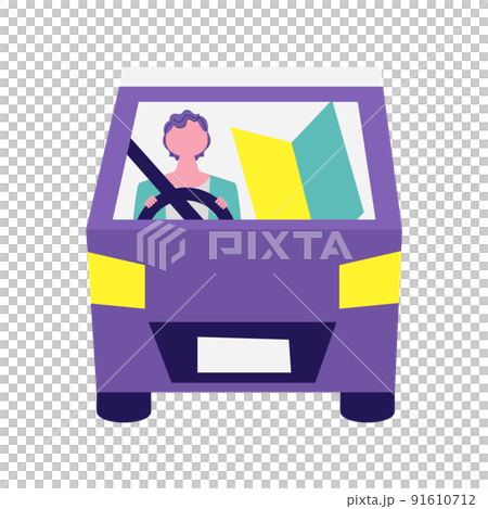 Beginner Mark Illustration of a man driving a car Beginner Mark Illustration of a man driving a car 91610712
