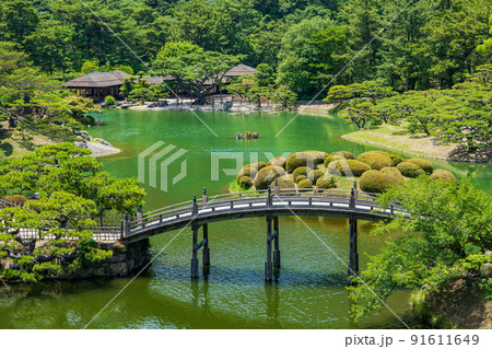 【高松市】栗林公園　飛来峰からの眺望 91611649