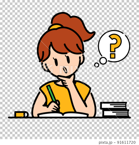 學習疑惑的女孩 91611720