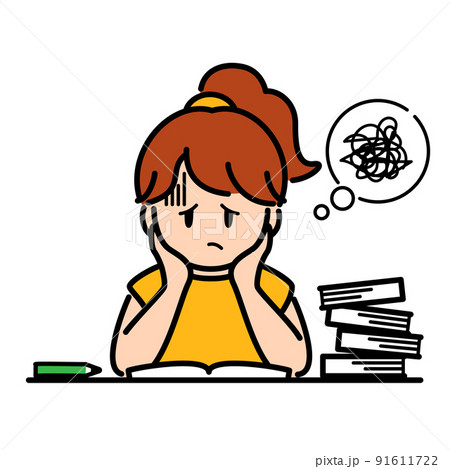 勉強が捗らない女の子 91611722
