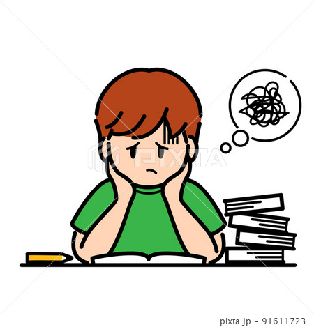 勉強が捗らない男の子 勉強が捗らない男の子 91611723