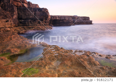 Beautiful sea landscape. Rocky west cost of Crimea, Europe, Ukraine Beautiful sea landscape. Rocky west cost of Crimea, Europe, Ukraine 91612171
