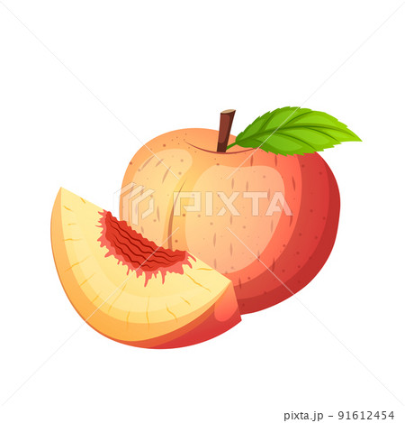 fruit peach cartoon vector 91612454