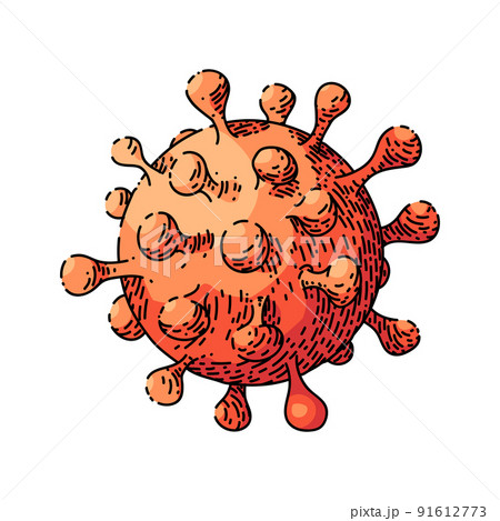 bacteria corona sketch hand drawn vector bacteria corona sketch hand drawn vector 91612773