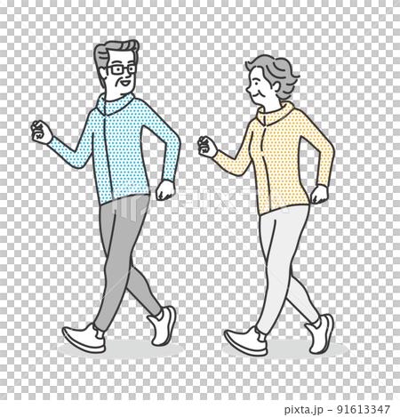 Senior couple walking Senior couple walking 91613347