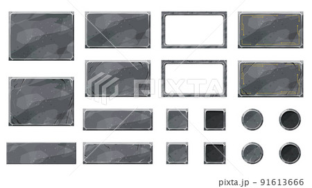 石板のイラスト素材セット_四角 91613666