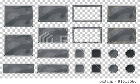石板のイラスト素材セット_四角 91613666