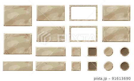 石板のイラスト素材セット_四角 91613690