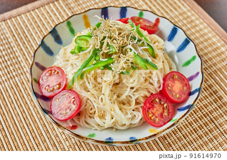 ジャコとピーマンの和えそうめん 91614970