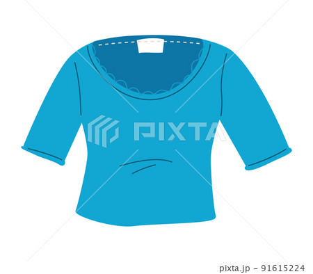 Blue summer T-shirt - modern flat design single isolated object 91615224