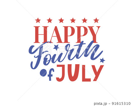 Fourth of July - American Independence Day vector illustration - 4th of July typographic design USA 91615310