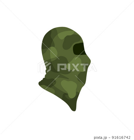 Balaclava for disguise. Protective mask of military and a robber. Soldier Head flat icon 91616742