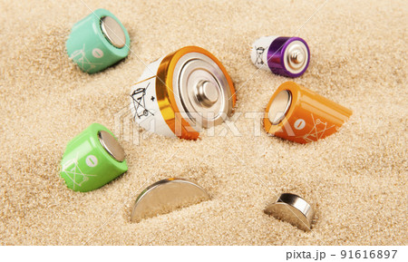image of battery sand background 91616897