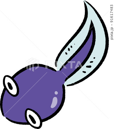 上から見たかわいいおたまじゃくし 手描き風イラスト素材 上から見たかわいいおたまじゃくし 手描き風イラスト素材 91617483