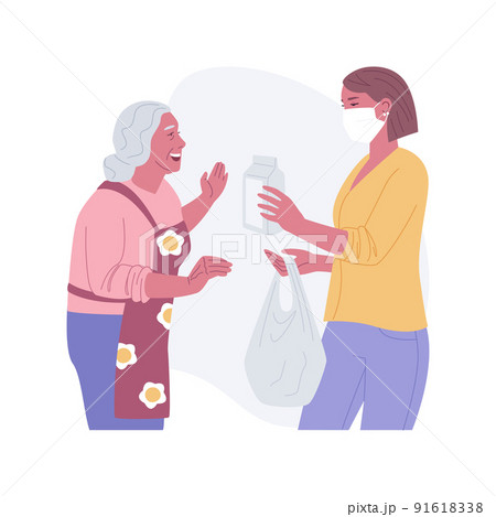 Helping older generation isolated cartoon vector illustrations. Helping older generation isolated cartoon vector illustrations. 91618338