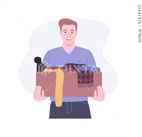 Donate clothes isolated cartoon vector illustrations. Donate clothes isolated cartoon vector illustrations. 91618345