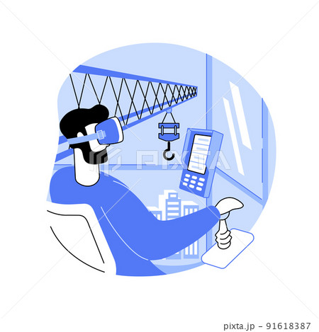 VR in construction isolated cartoon vector illustrations. 91618387