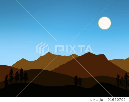 快晴の青空と岩山のシンプルな背景　アウトドア　 91620702