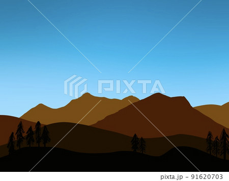 快晴の青空と岩山のシンプルな背景　アウトドア　 91620703