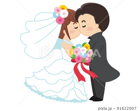新郎新婦の誓いのキス　結婚式　ウェディング 91622007