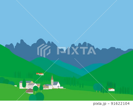 サンタ・マッダレーナ　santa　maddalena　ドロミーティ　dolomiti　イタリア 91622104