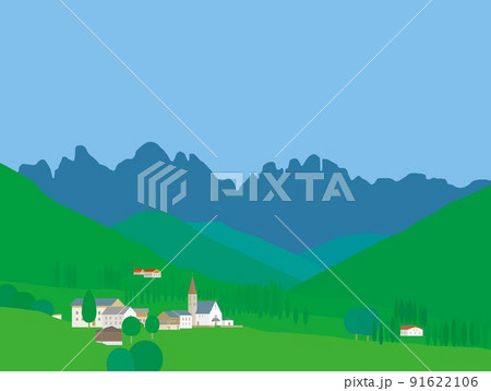 サンタ・マッダレーナ　santa　maddalena　ドロミーティ　dolomiti　イタリア 91622106