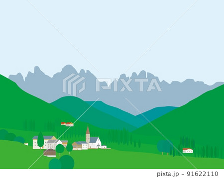 サンタ・マッダレーナ　santa　maddalena　ドロミーティ　dolomiti　イタリア 91622110