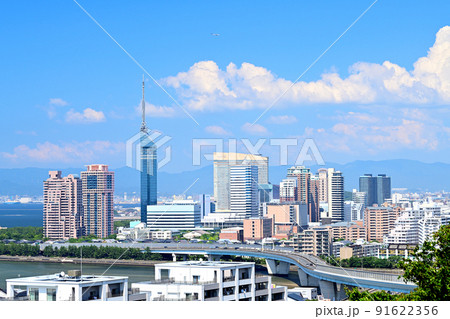福岡　都市風景　福岡タワー 91622356