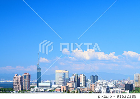 福岡　都市風景　福岡タワー 91622389