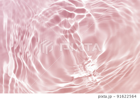水 波 ピンク テクスチャ 背景 91622564