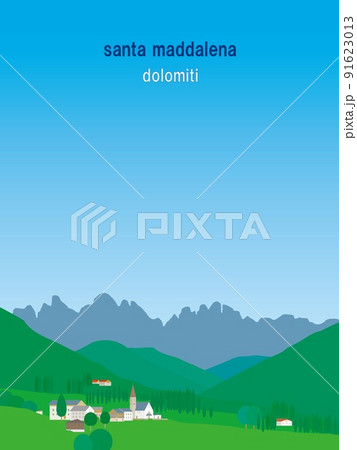 サンタ・マッダレーナ　santa　maddalena　ドロミーティ　dolomiti　イタリア 91623013