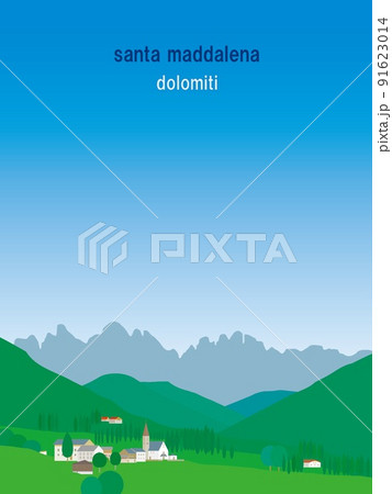サンタ・マッダレーナ　santa　maddalena　ドロミーティ　dolomiti　イタリア 91623014