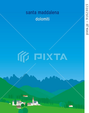 サンタ・マッダレーナ　santa　maddalena　ドロミーティ　dolomiti　イタリア 91623015