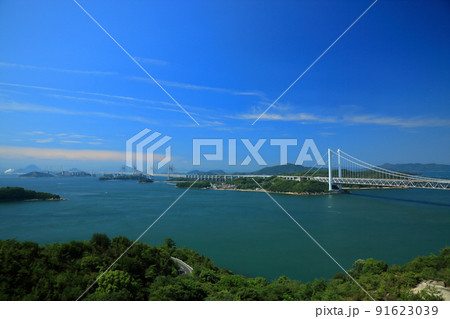 瀬戸大橋展望台からみた瀬戸大橋 瀬戸大橋展望台からみた瀬戸大橋 91623039
