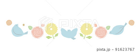 Flower Birds [ line color ] 91623767