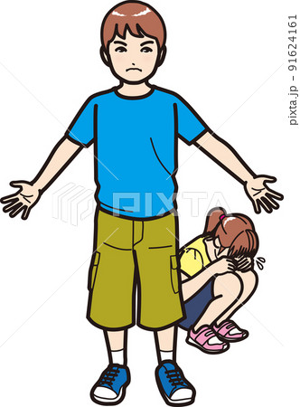 男の子、女の子を守る 男の子、女の子を守る 91624161