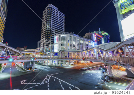 大阪　近鉄前交差点　夜景 91624242