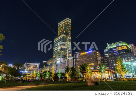 大阪　てんしば　あべのハルカス　夜景 91624255