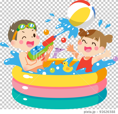 孩子們在乙烯基池玩耍 孩子們在乙烯基池玩耍 91626388